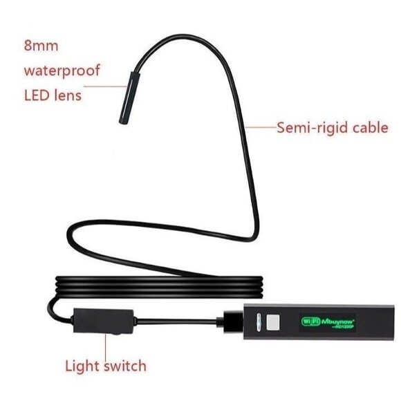 Wireless Endoscope Camera, WiFi Inspection Camera 1200P HD Pipe Camera - NIB - Picture 5 of 7